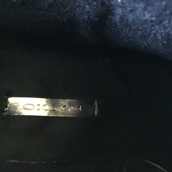 Okeysi Black Suede Metal Fringe Ankle Booties - Picture 10 of 12